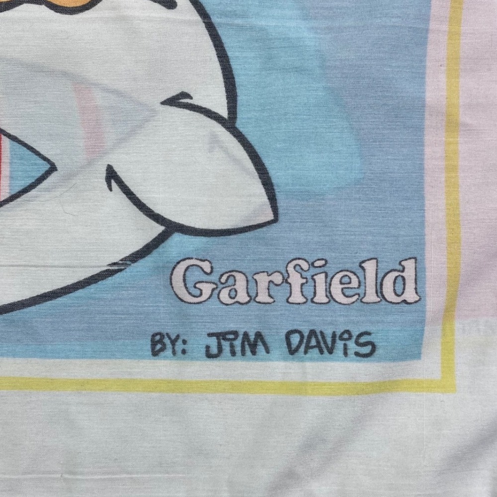 Vintage 1978 Garfield Jim Davis Pillowcase Red Blue Double Sided 20x30 Comic - Picture 7 of 8